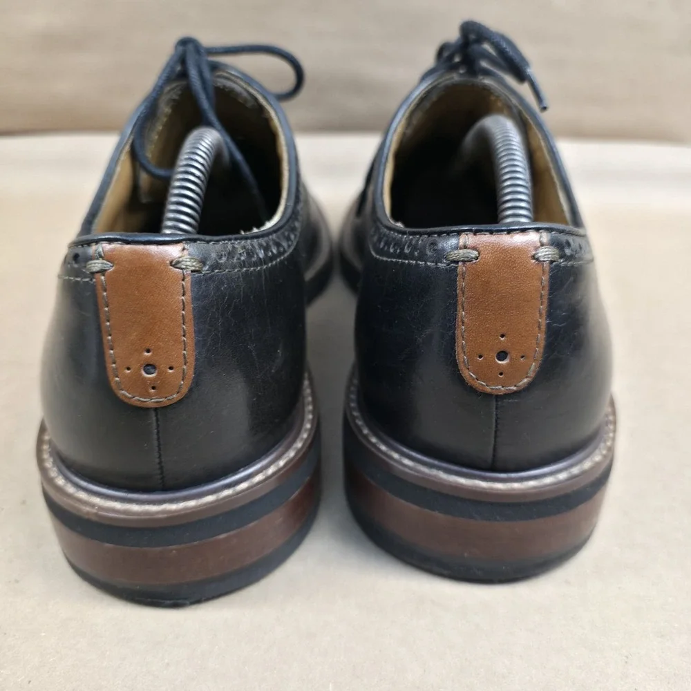 JOHNSTON&MURPHY (Sz 9.5 M) Black 202827 CAMBRIDGE MENS SHOES LEATHER LACE UP